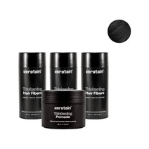 3x Keratain Streuhaar + gratis Keratain Pomade - Schwarz (25 gr)