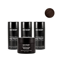 3x Keratain Streuhaar + gratis Keratain Pomade - Dunkelbraun (25 gr)