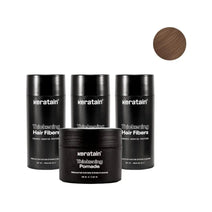 3x Keratain Streuhaar + gratis Keratain Pomade - Hellbraun (25 gr)