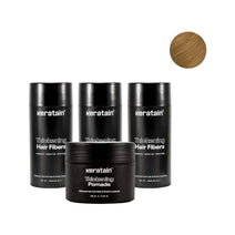 3x Keratain Streuhaar + gratis Keratain Pomade - Dunkelblond (25 gr)