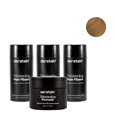 3x Keratain Streuhaar + gratis Keratain Pomade - Dunkelblond (25 gr)